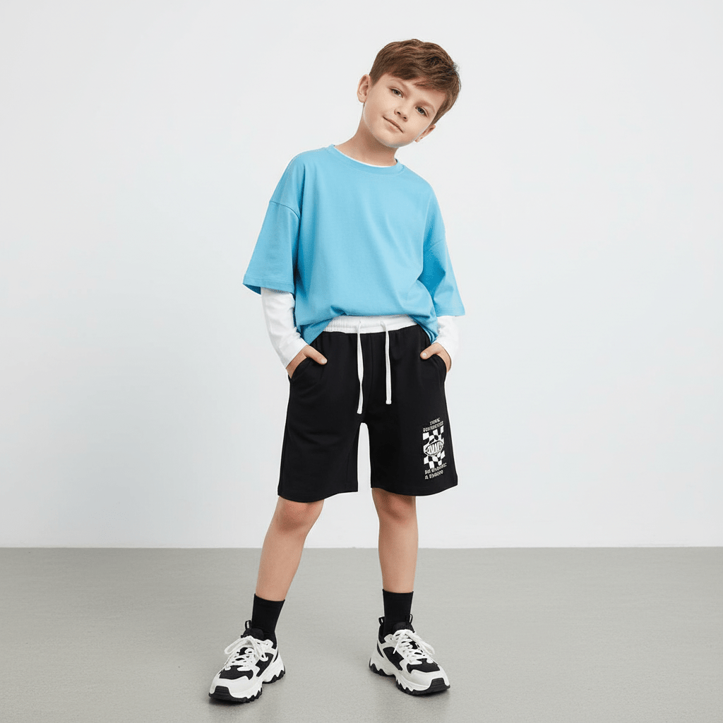 Kids' Cotton Blend Shorts 4 Y - Shop Giordano