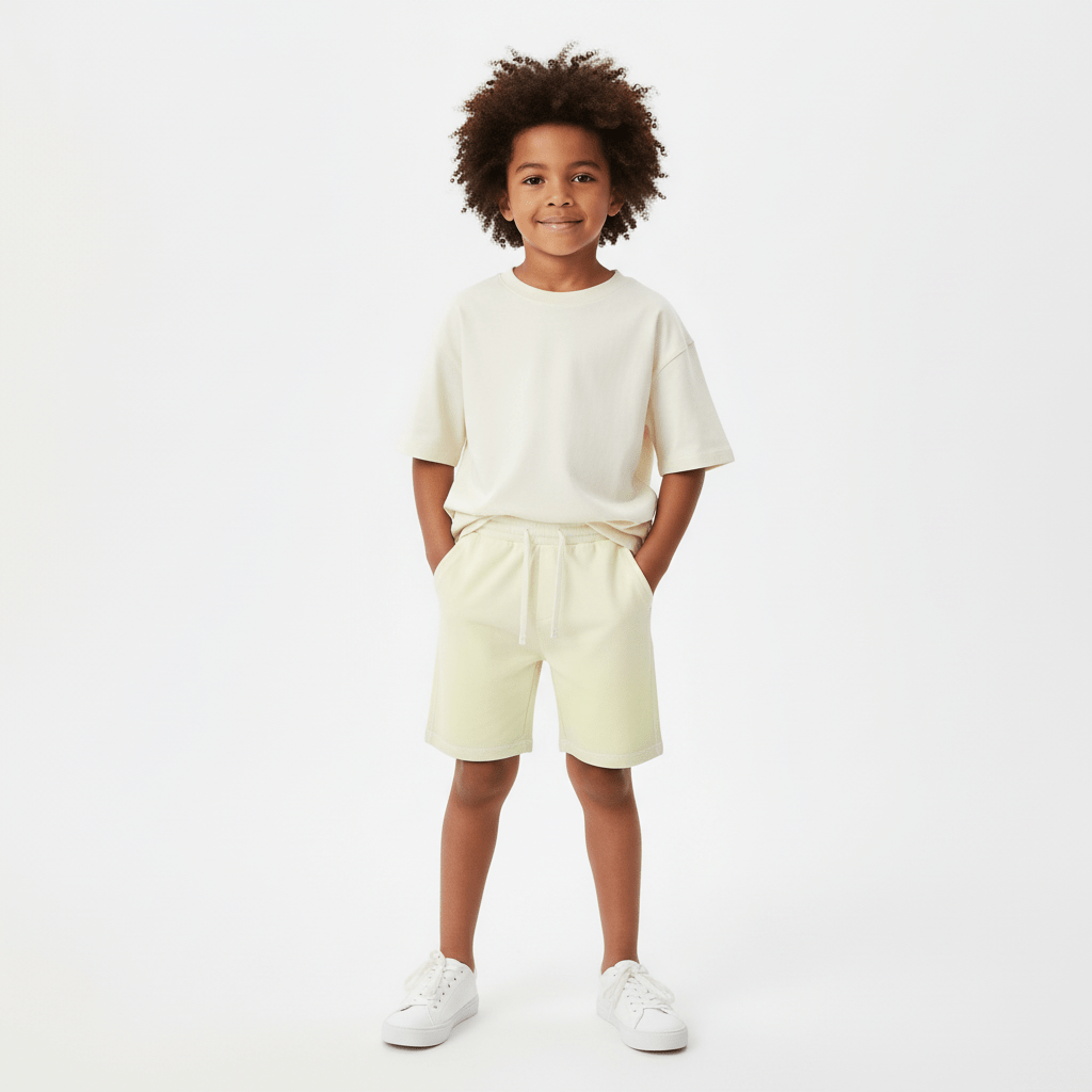 Kids' Cotton French Terry Comfort Fit Shorts 4 Y - Shop Giordano