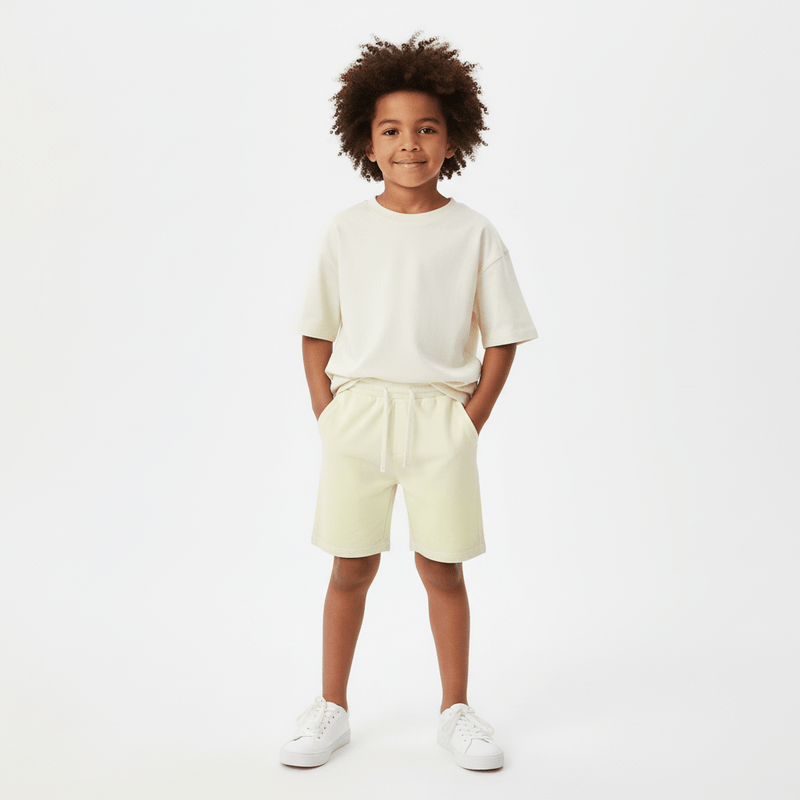Kids' Cotton French Terry Comfort Fit Shorts 4 Y - Shop Giordano