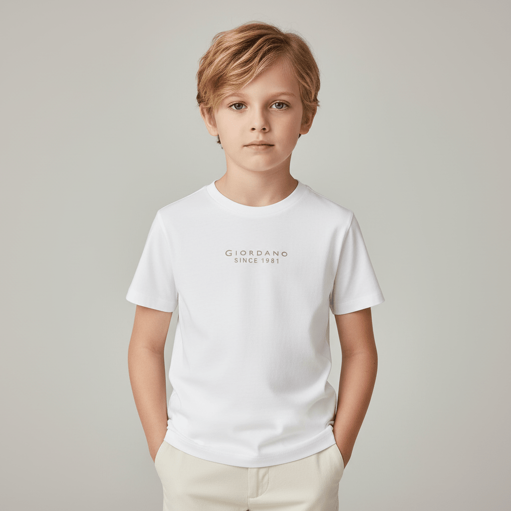 Giordano Kid's Cotton Jersey Crew Neck Printed Short Sleeve Tee - Premium Print Tee