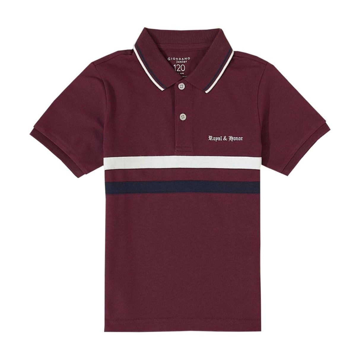 Kids' Cotton - Lycra Slim Fit Polo - Giordano