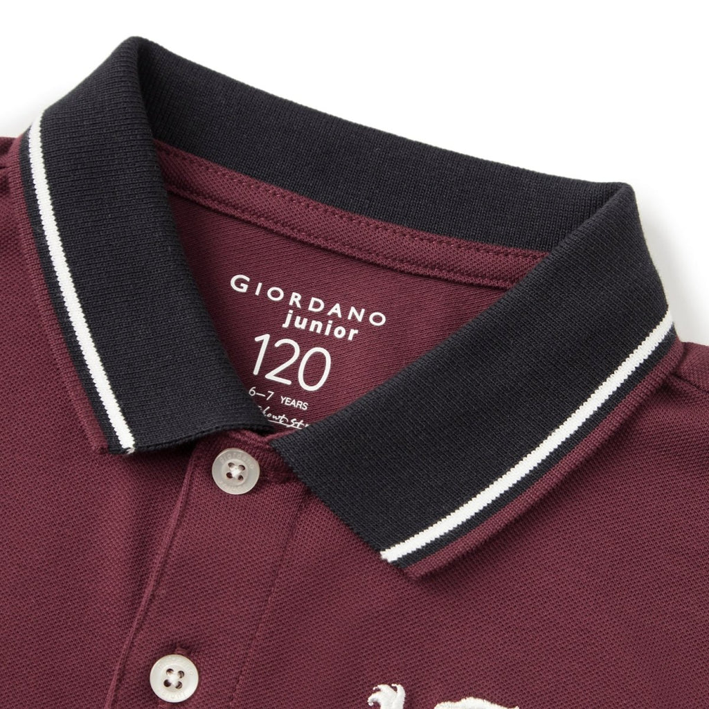 Giordano Kid's' Cotton-Lycra Slim Fit Polo - Premium Polo