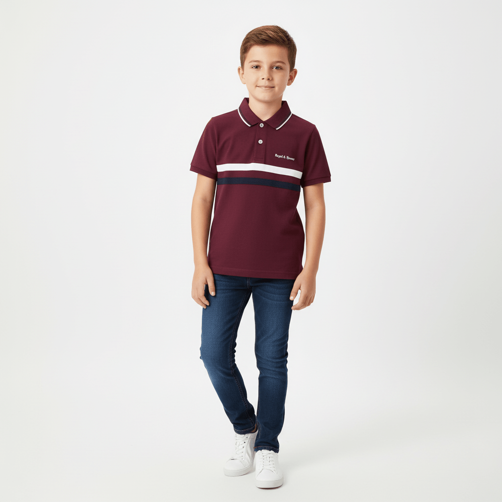 Giordano Kid's' Cotton-Lycra Slim Fit Polo - Premium Polo