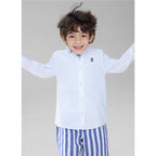 Kid's Cotton Oxford Long Sleeve Shirt With Embroidery 4 Y - Shop Giordano