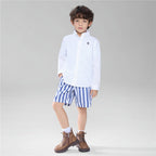 Kid's Cotton Oxford Long Sleeve Shirt With Embroidery 4 Y - Shop Giordano