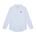 Kid's Cotton Oxford Long Sleeve Shirt With Embroidery 4 Y - Shop Giordano