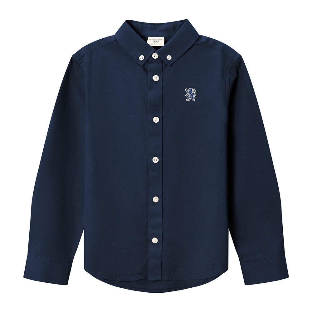 Giordano Kid's Cotton Oxford Long Sleeve Shirt With Embroidery - Premium Shirts