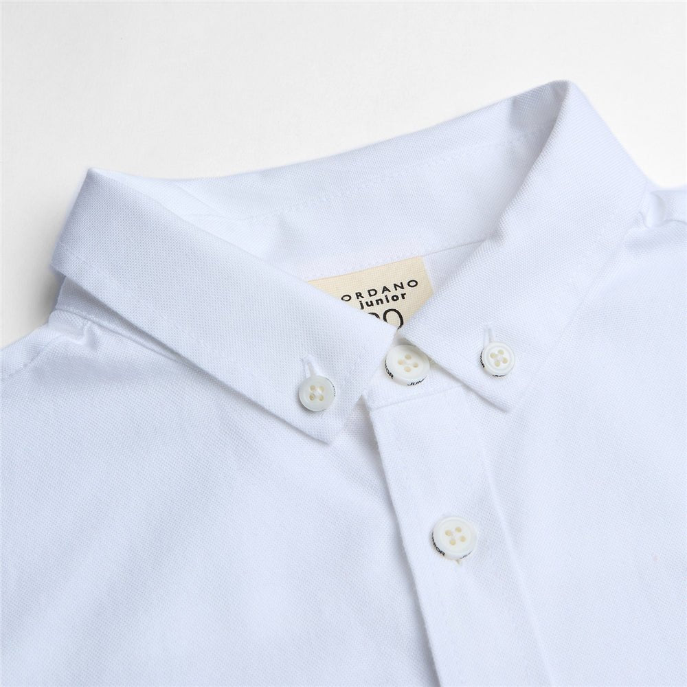 Kid's Cotton Oxford Long Sleeve Shirt With Embroidery 4 Y - Shop Giordano