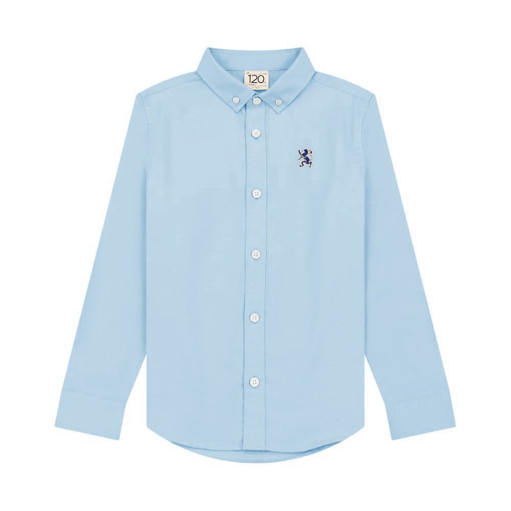 Giordano Kid's Cotton Oxford Long Sleeve Shirt With Embroidery - Premium Shirts