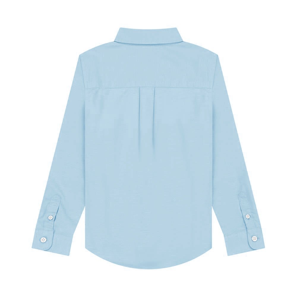 Giordano Kid's Cotton Oxford Long Sleeve Shirt With Embroidery - Premium Shirts