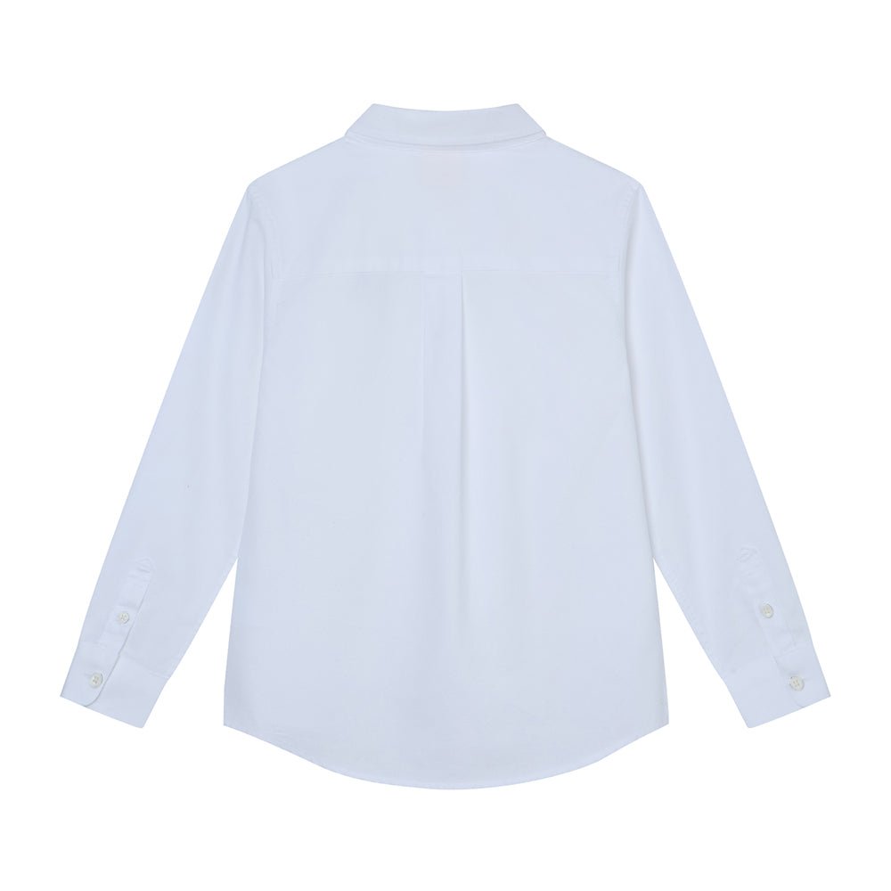 Kid's Cotton Oxford Long Sleeve Shirt With Embroidery 4 Y - Shop Giordano