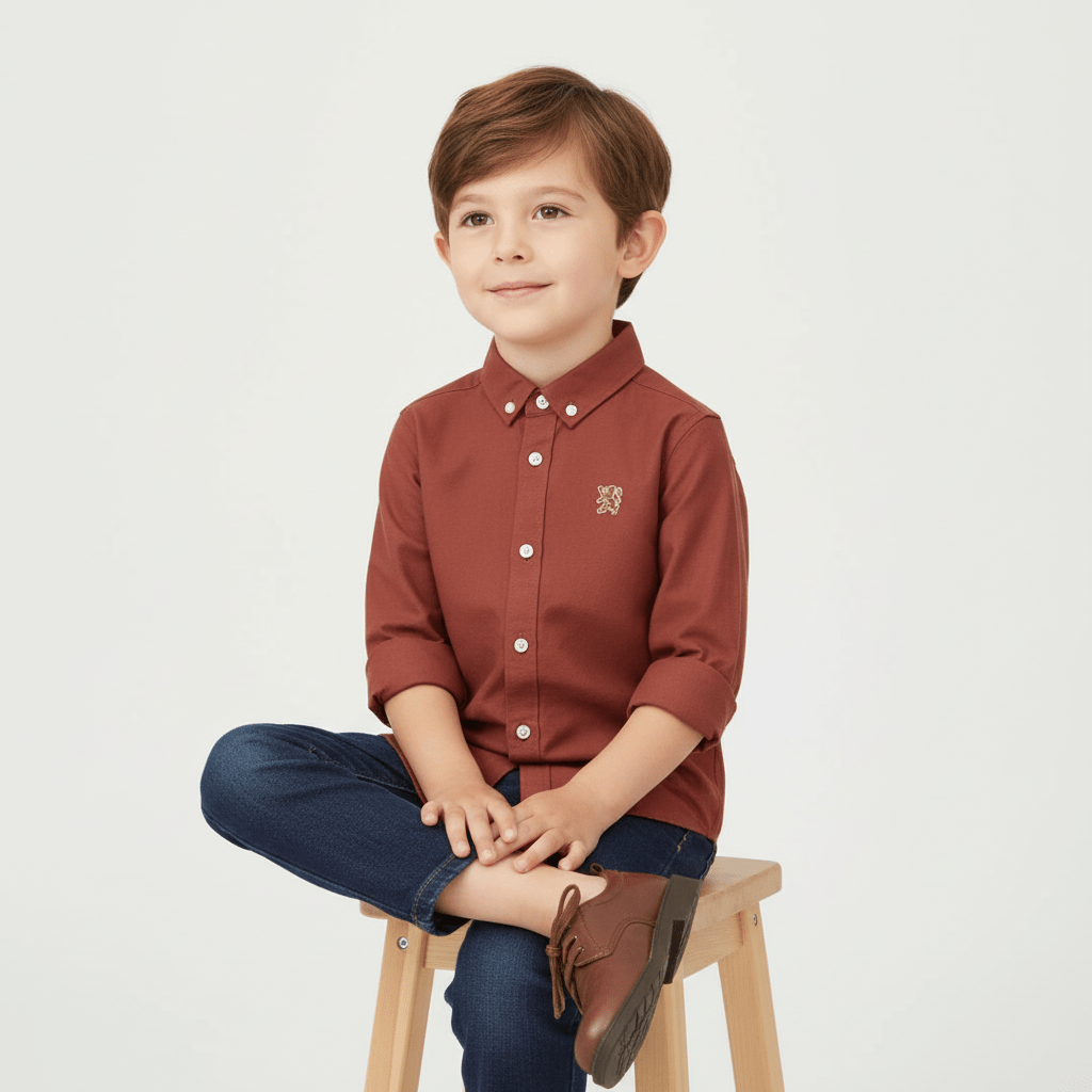 Kids' Cotton Oxford Shirt 4 Y - Shop Giordano
