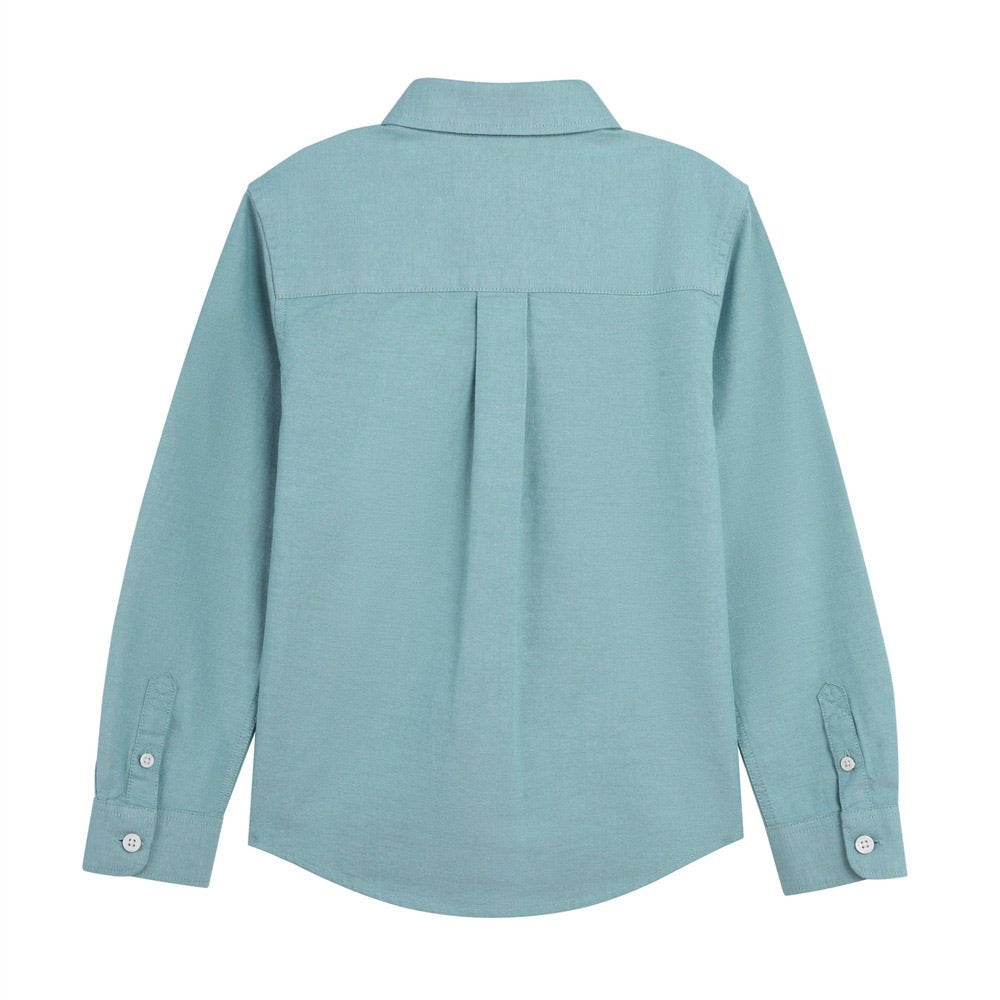 Kids' Cotton Oxford Shirt: Full Button, Embroidered & Garment Washed - Giordano
