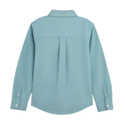 Kids' Cotton Oxford Shirt: Full Button, Embroidered & Garment Washed - Giordano