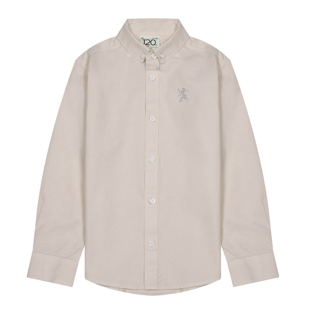 Kids' Cotton Oxford Shirt: Full Button, Embroidered & Garment Washed - Giordano