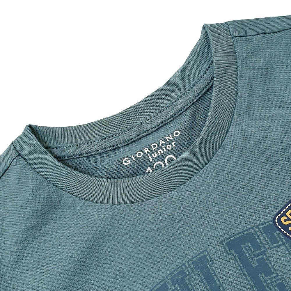 Kids Cotton Print Crewneck Tee - Soft & Stylish - Giordano