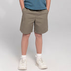 Kids Cotton Twill Tapered Elastic Waist Shorts 4 Y - Shop Giordano