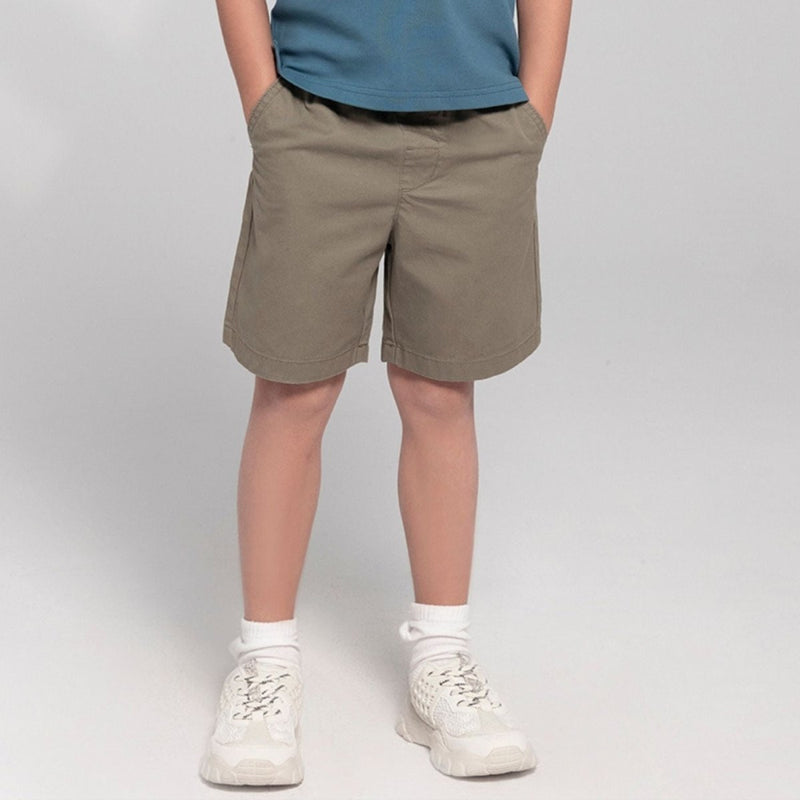 Kids Cotton Twill Tapered Elastic Waist Shorts 4 Y - Shop Giordano