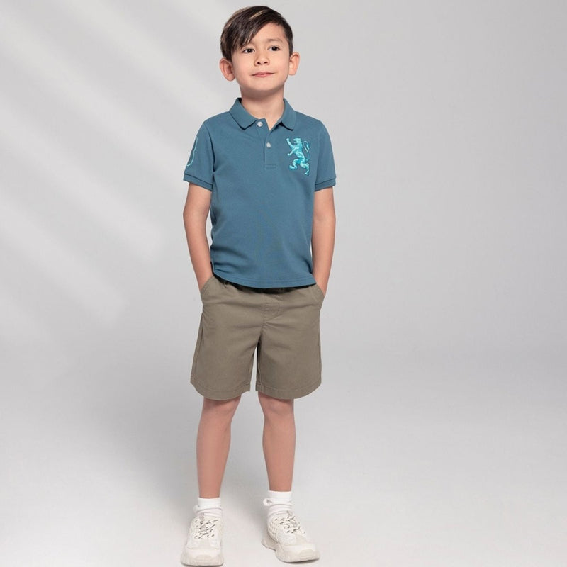 Kids Cotton Twill Tapered Elastic Waist Shorts 4 Y - Shop Giordano
