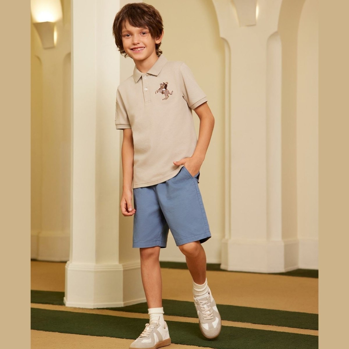 Giordano Kid's' Embroidered Napoleon Polo - Premium Polo