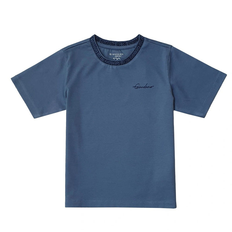 Giordano Kid's' Embroidered Tee: Soft Cotton, Classic Style, Everyday Comfort - Premium Tee