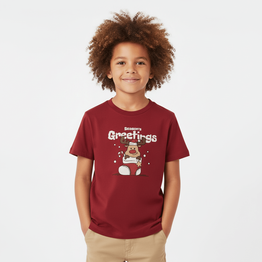 Giordano Kid's Holiday Graphic Print Regular Fit Cotton Tee - Premium Print Tee