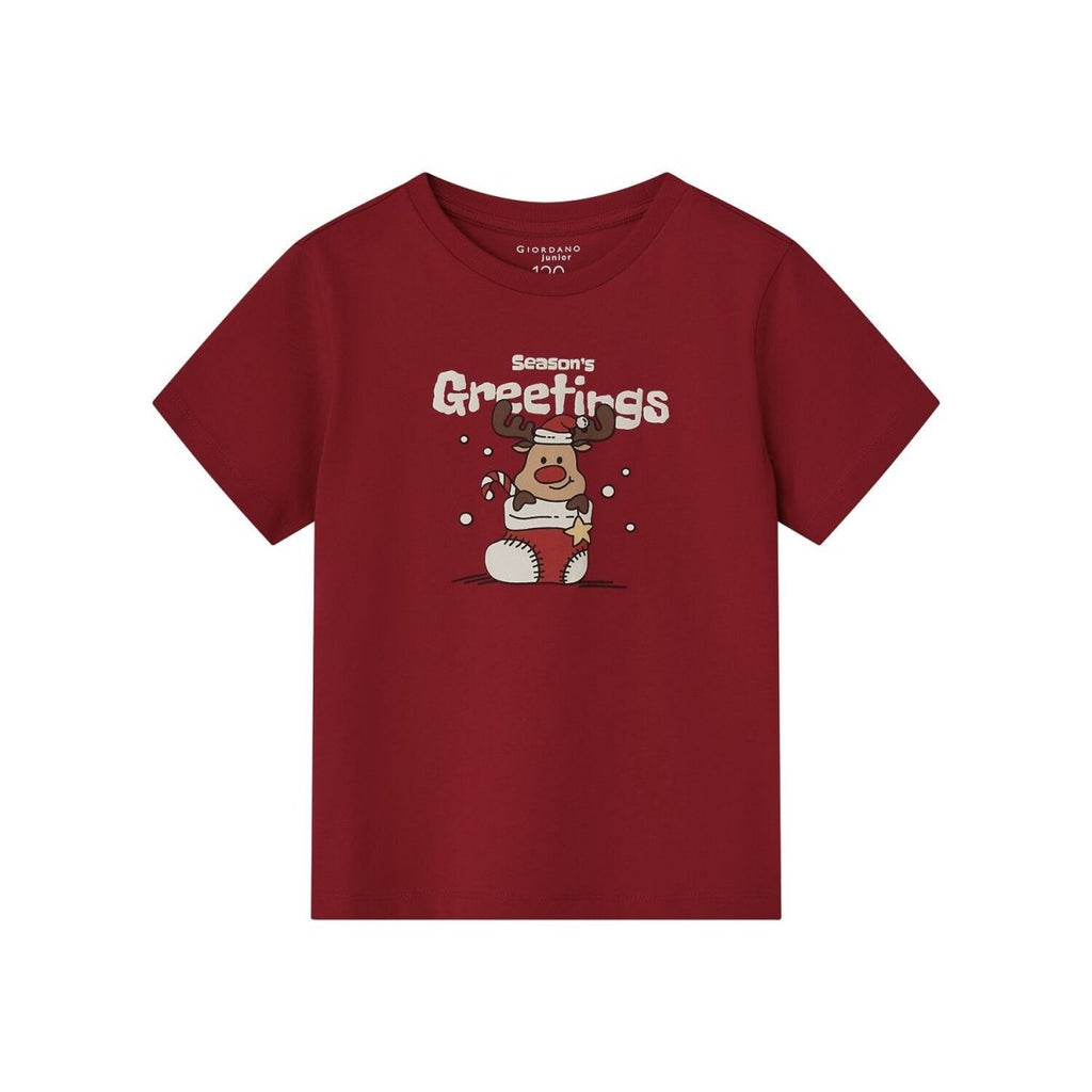 Giordano Kid's Holiday Graphic Print Regular Fit Cotton Tee - Premium Print Tee