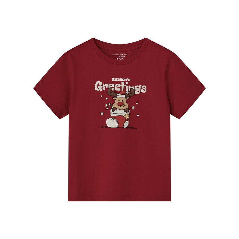 Giordano Kid's Holiday Graphic Print Regular Fit Cotton Tee - Premium Print Tee