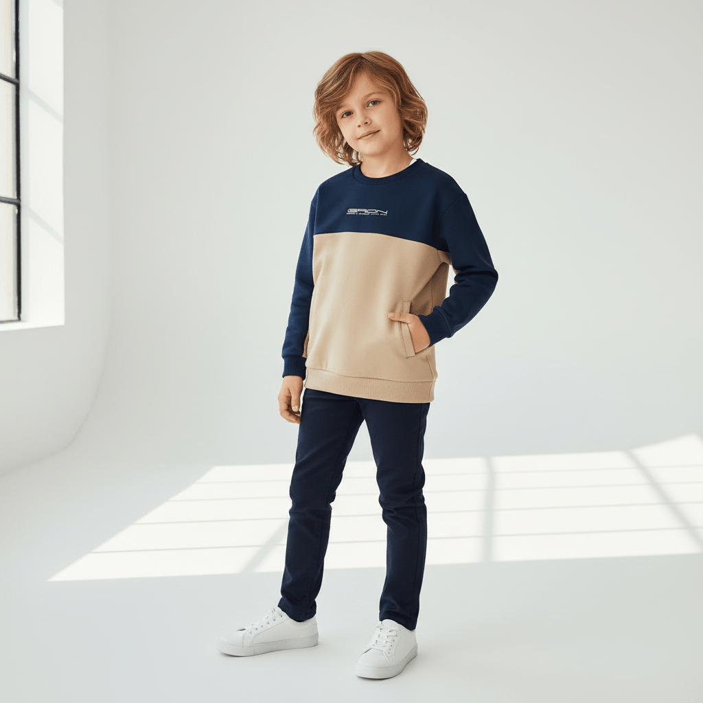 Giordano Kid's Interlock Crew Neck Printed Comfort Sweatshirt - Premium Tee