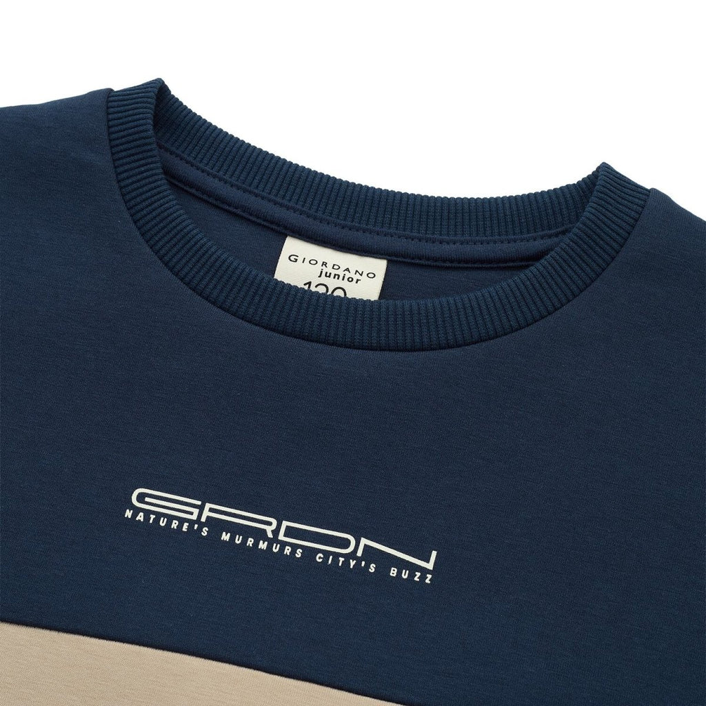 Giordano Kid's Interlock Crew Neck Printed Comfort Sweatshirt - Premium Tee
