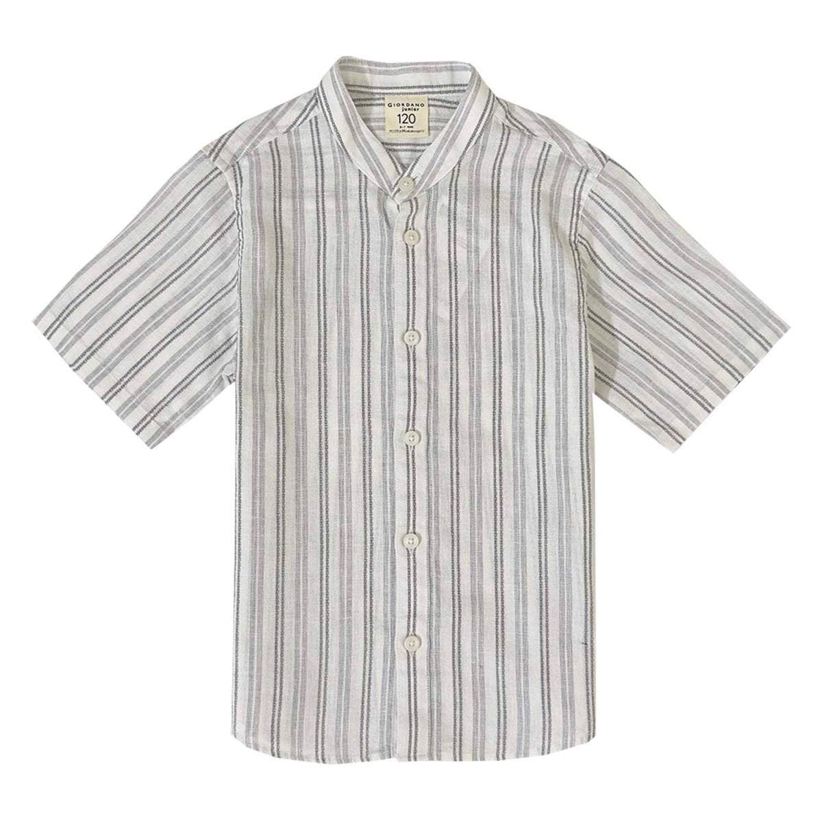 Kids Linen Cotton Band Collar Shirt - Giordano