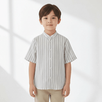 Giordano Kids Linen Cotton Band Collar Shirt - Premium Shirts