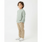 Kids Linen - Cotton Band Collar Shirt - Long Sleeve, Garment Wash 4 - 5 Y - Shop Giordano