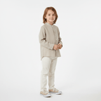 Kids Linen - Cotton Band Collar Shirt - Long Sleeve, Garment Wash 4 - 5 Y - Shop Giordano