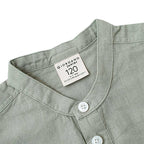 Kids Linen - Cotton Band Collar Shirt - Long Sleeve, Garment Wash 4 - 5 Y - Shop Giordano