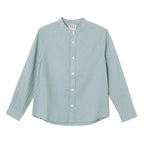 Kids Linen - Cotton Band Collar Shirt - Long Sleeve, Garment Wash 4 - 5 Y - Shop Giordano