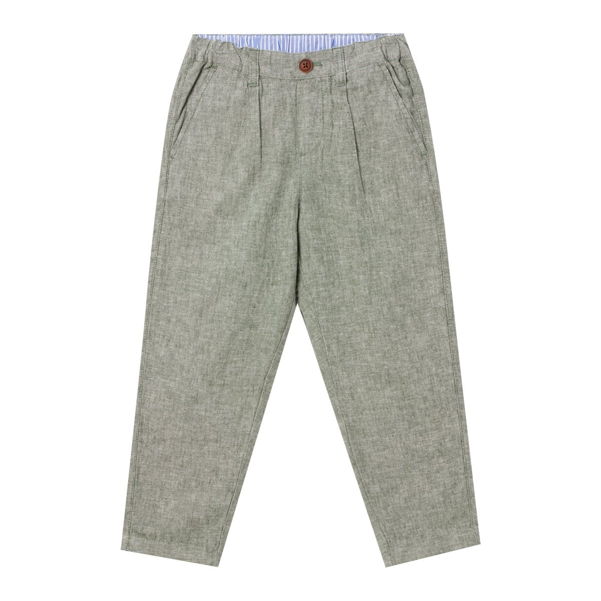 Kids Linen Cotton Capri Pants: Elastic Waist, Tapered Fit - Giordano