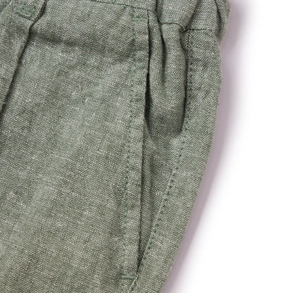 Kids Linen Cotton Capri Pants: Elastic Waist, Tapered Fit - Giordano