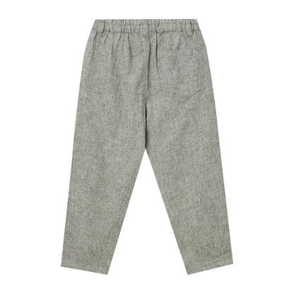 Kids Linen Cotton Capri Pants: Elastic Waist, Tapered Fit - Giordano