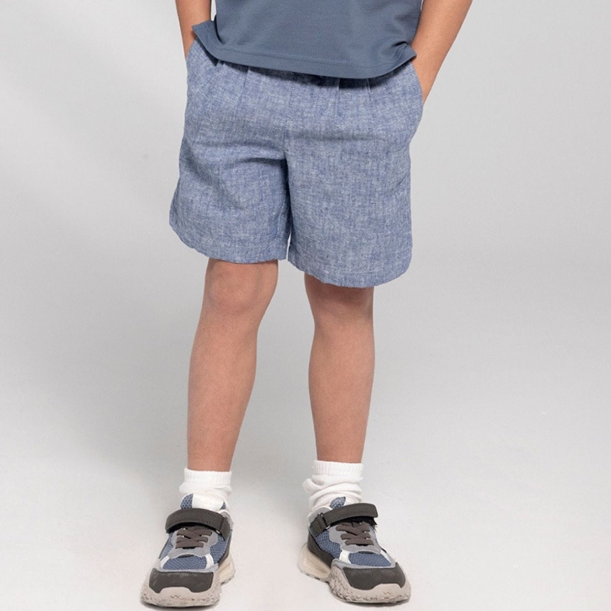 Kids Linen - Cotton Shorts: Elastic Waist Comfort - Giordano