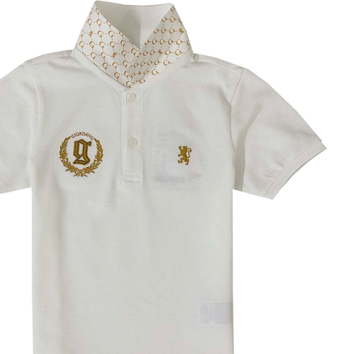 Giordano Kid's' Lion Crest Polo: Slim Fit, Classic Style, Bold Detailing - Premium Polo