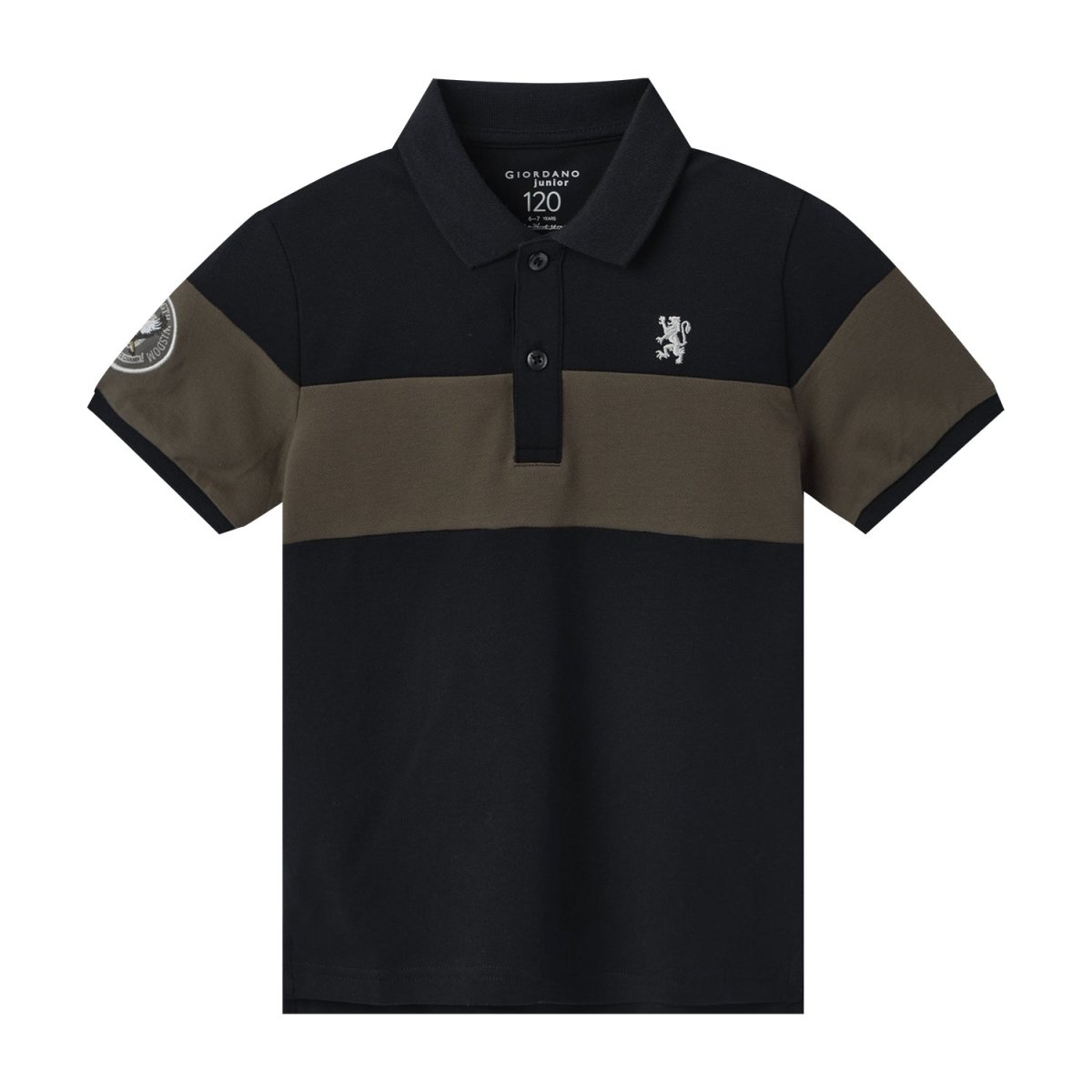Giordano Kid's' Lion Crest Polo: Slim Fit, Classic Style, Bold Detailing - Premium Polo