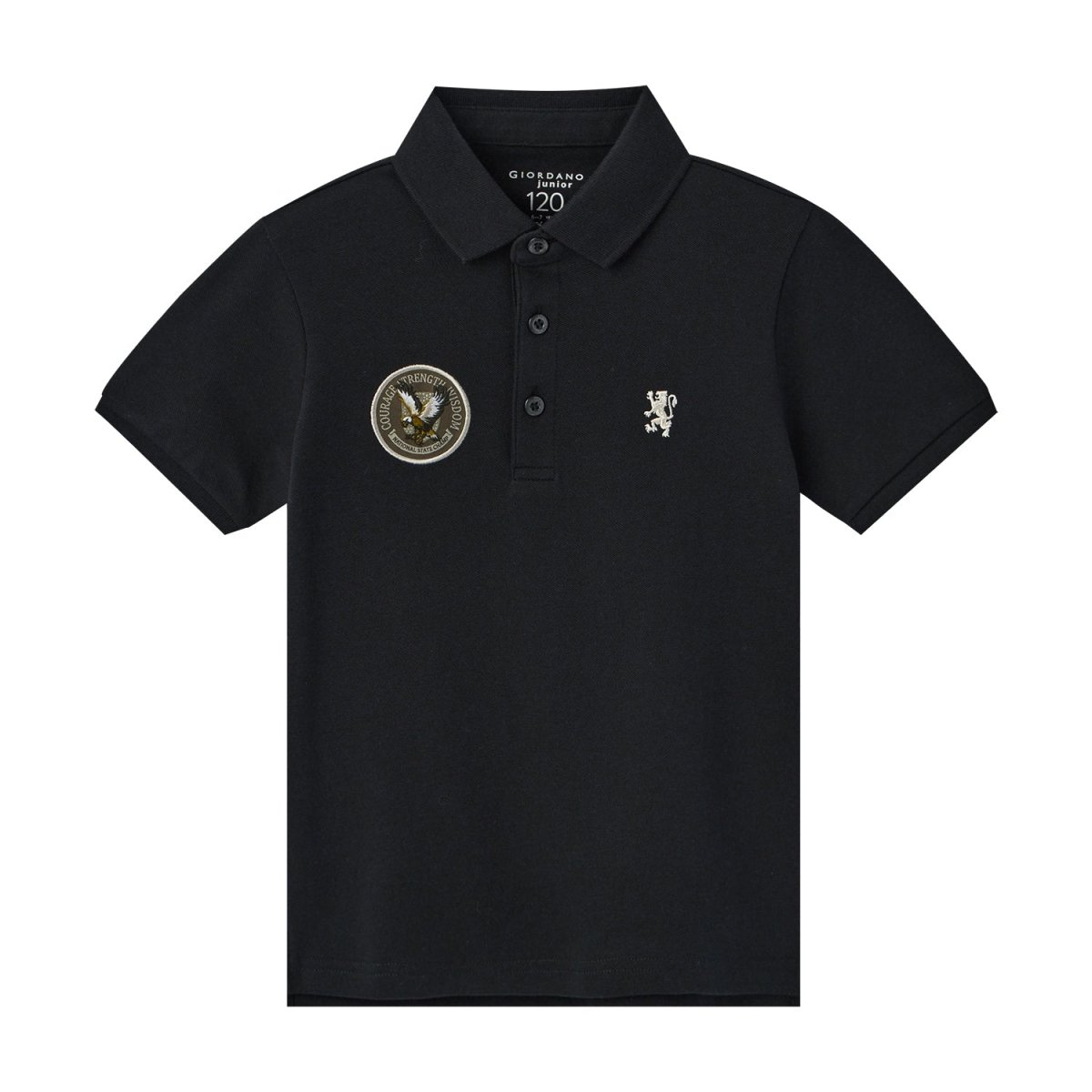Giordano Kid's' Lion Crest Polo: Slim Fit, Classic Style, Bold Detailing - Premium Polo