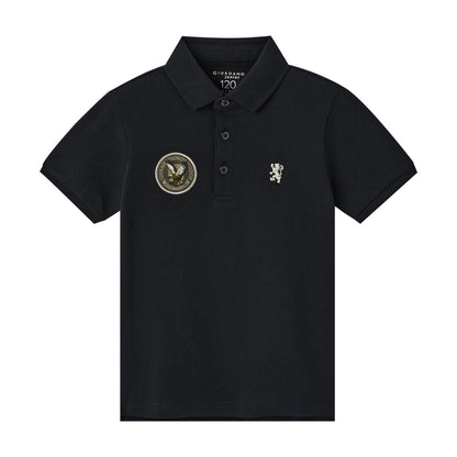 Kids' Lion Crest Polo: Slim Fit, Classic Style, Bold Detailing - Giordano