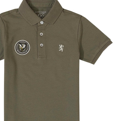 Kids' Lion Crest Polo: Slim Fit, Classic Style, Bold Detailing - Giordano