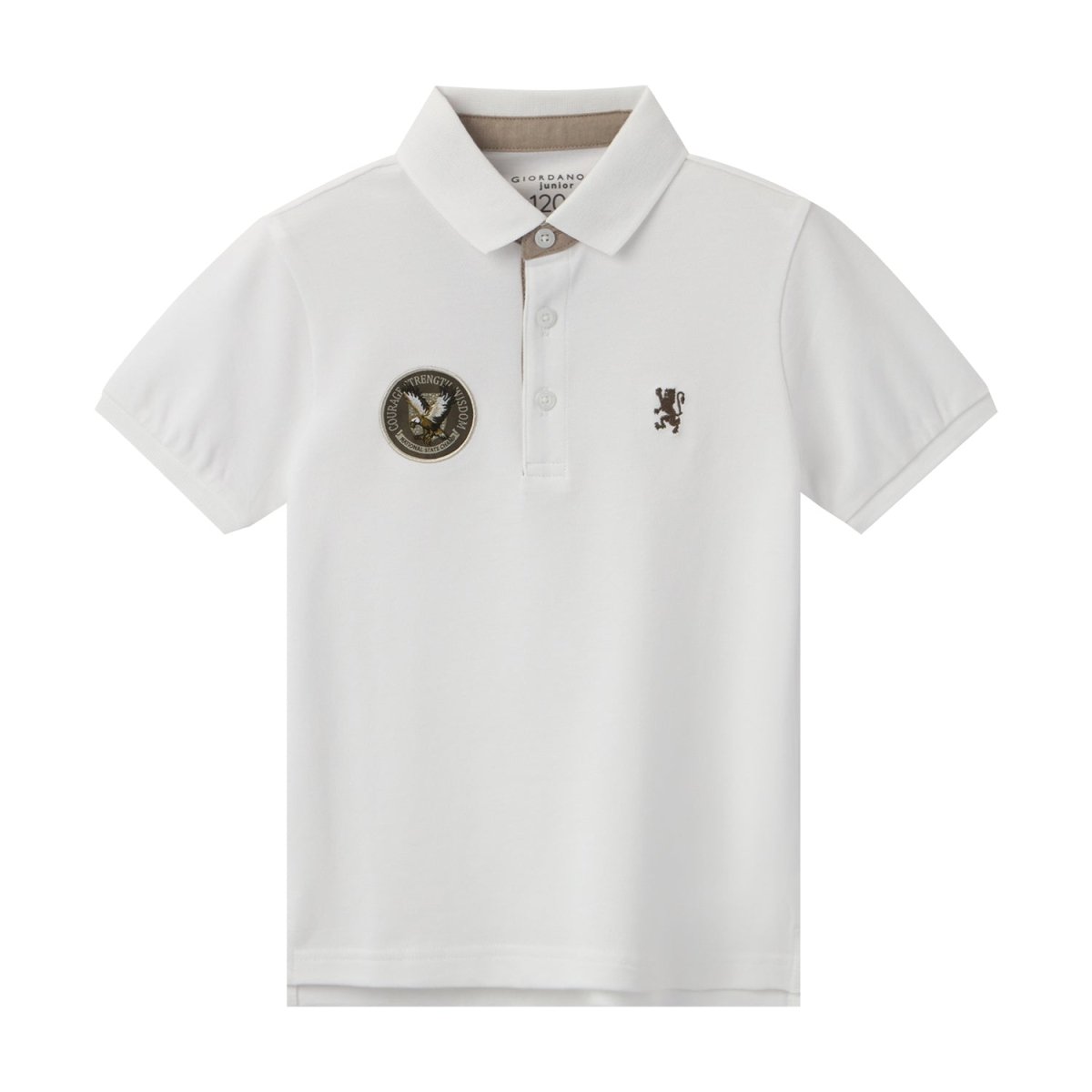 Kids' Lion Crest Polo: Slim Fit, Classic Style, Bold Detailing - Giordano