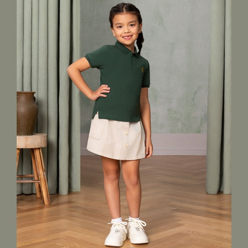 Giordano Kid's' Lion Crest Polo: Slim Fit, Classic Style, Bold Detailing - Premium Polo