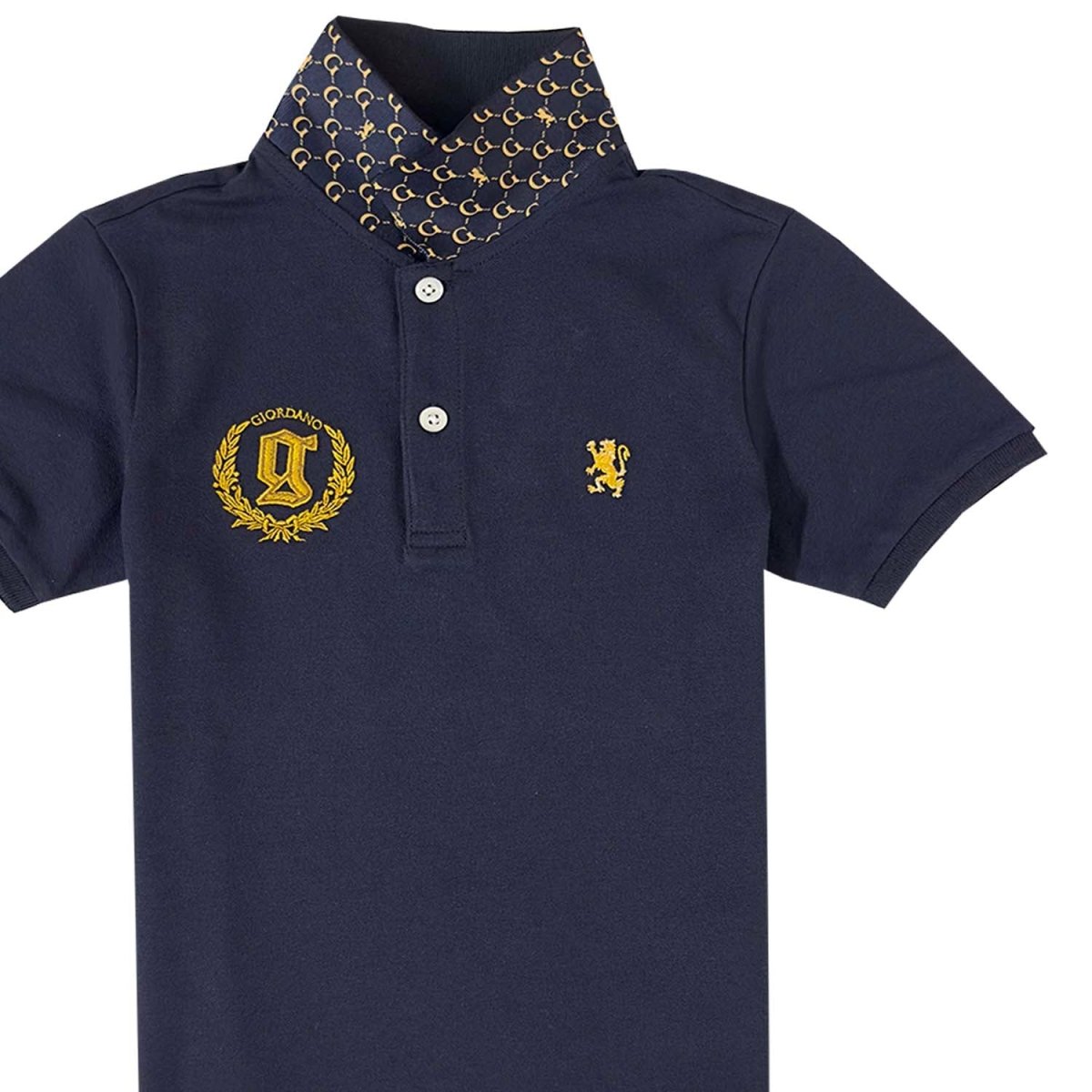 Giordano Kid's' Lion Crest Polo: Slim Fit, Classic Style, Bold Detailing - Premium Polo