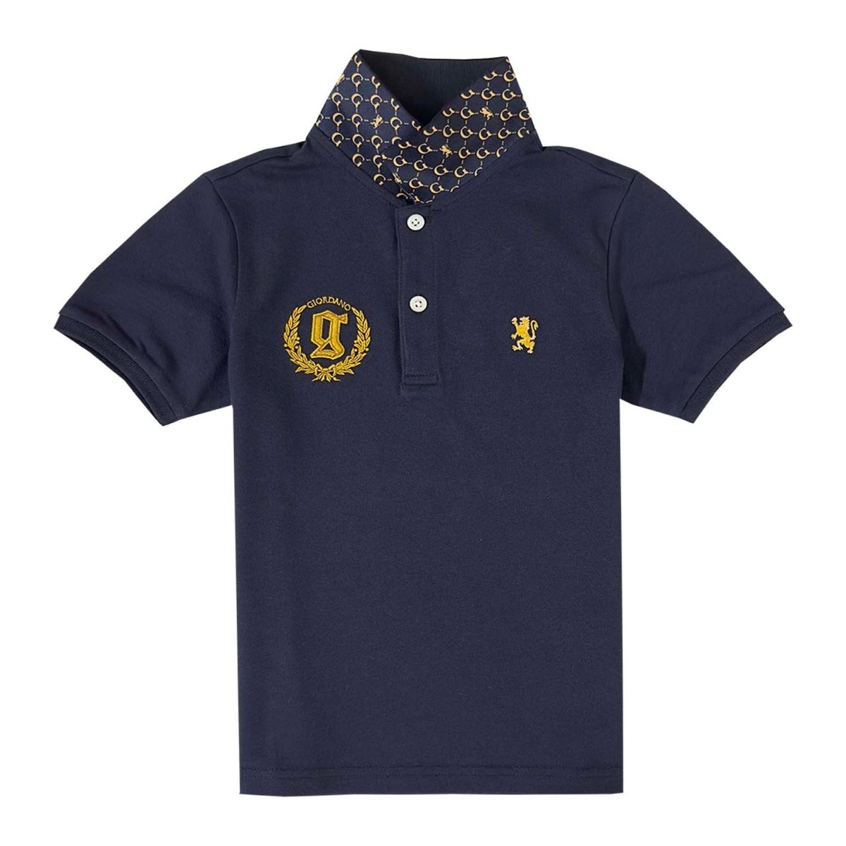 Giordano Kid's' Lion Crest Polo: Slim Fit, Classic Style, Bold Detailing - Premium Polo