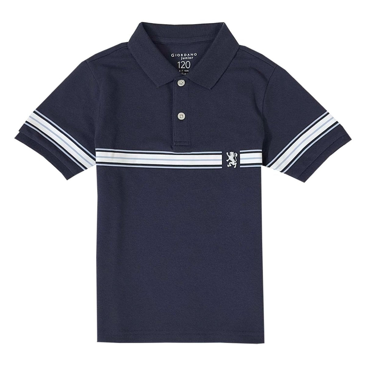 Giordano Kid's' Lion Crest Polo: Slim Fit, Classic Style, Bold Detailing - Premium Polo